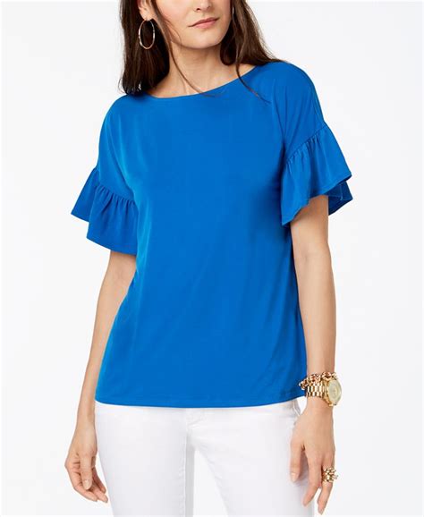 michael kors ruffled sleeve top